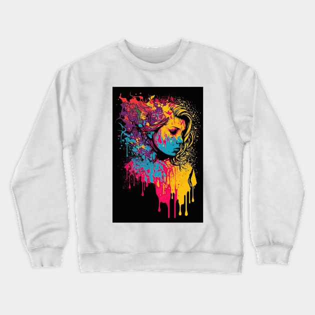 Colorful girl Crewneck Sweatshirt by TheMadSwede